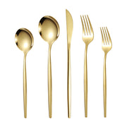 Portuguese Stainless Steel Knife Fork Spoon Golden Steak Knife Fork Set