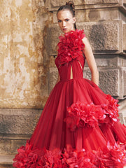 Celebrity Party Dresses For Women Elegant Diagonal Collar Sleeveless Long Gown