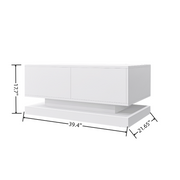 High Glossy Coffee Table with 2 Drawers have RGB Led Light with Buletooth Control