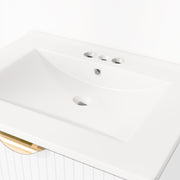 Modern 24-Inch Wall-Mounted Bathroom vanity with 2 Drawers,