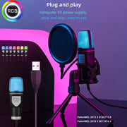 SF-666R condenser microphone RGB seven color luminous microphone with
