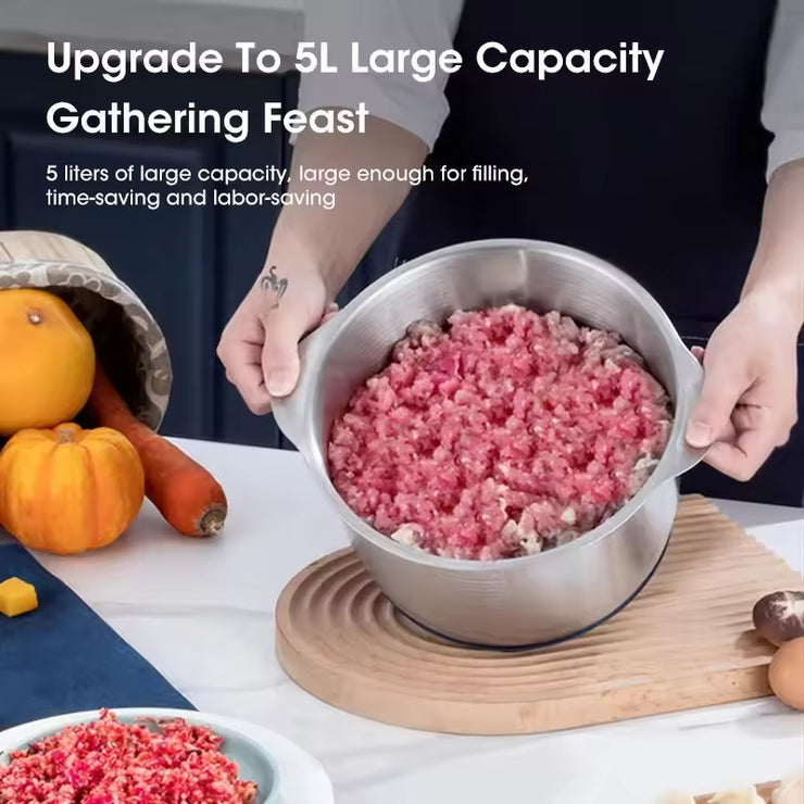 Electric Meat Grinders, 5L Food Processor, Stainless Steel Multifunctional