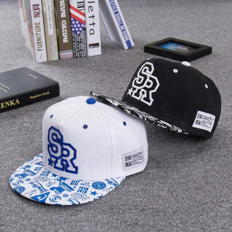 Embroidered Letter SR Baseball Cap Men Hip Hop Cap