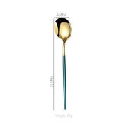 Stainless Steel Cutlery Set with Portuguese Gold Spray