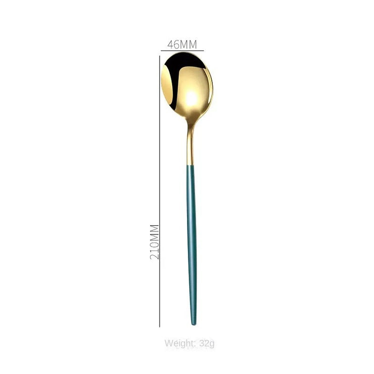 Stainless Steel Cutlery Set with Portuguese Gold Spray