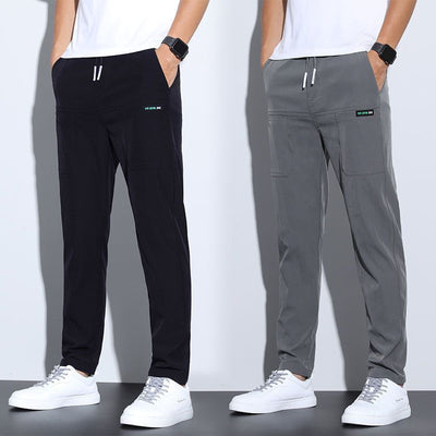 Thin ice silk pants for men, business men, casual pants,