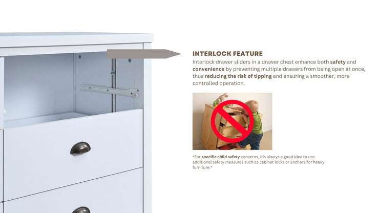 SAFARI 6-drawer main dressing table with interlocking drawer function