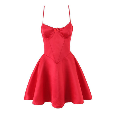 Sexy Backless Strapless Mini Dress with Steel Support
