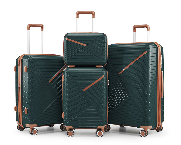 Luggage set of 4 pieces (14/20/24/28) with 4 360 degree