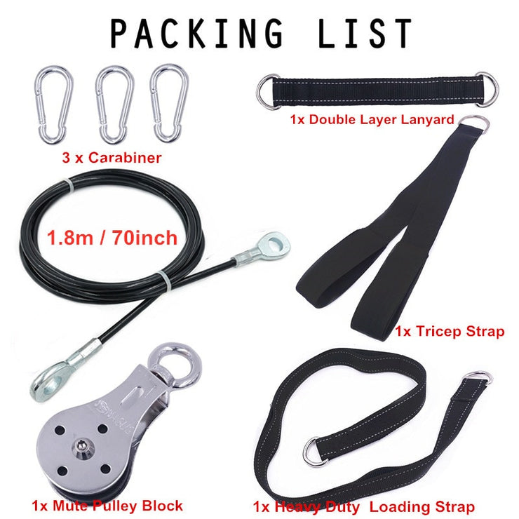 Fitness DIY Pulley Cable Machine Attachment System