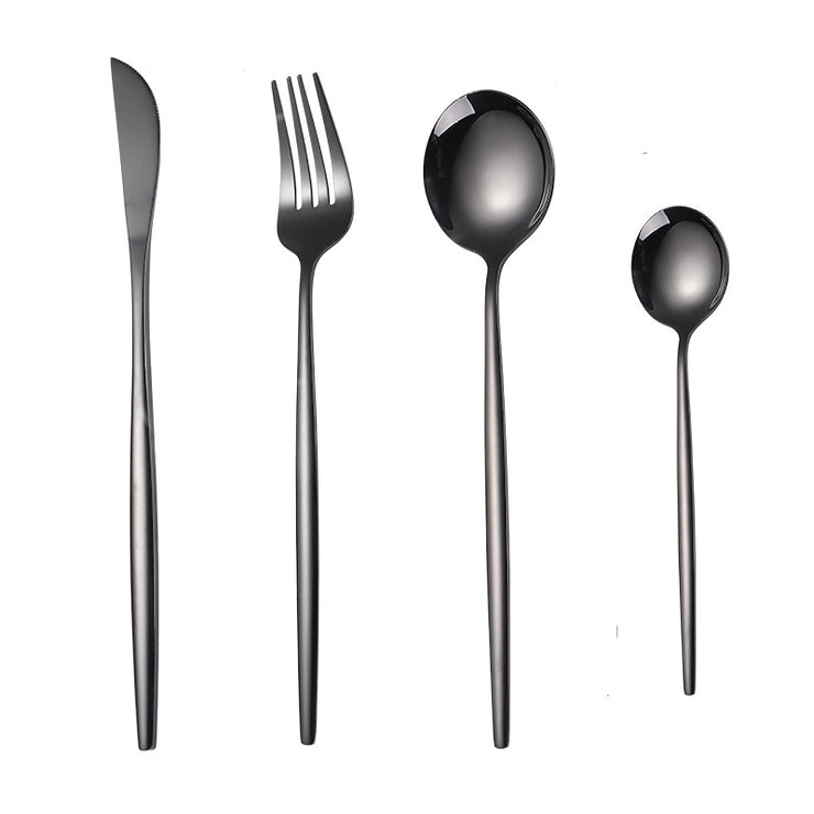 Portuguese Stainless Steel Knife Fork Spoon Golden Steak Knife Fork Set