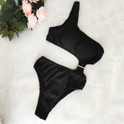 One shoulder one-piece swimsuit