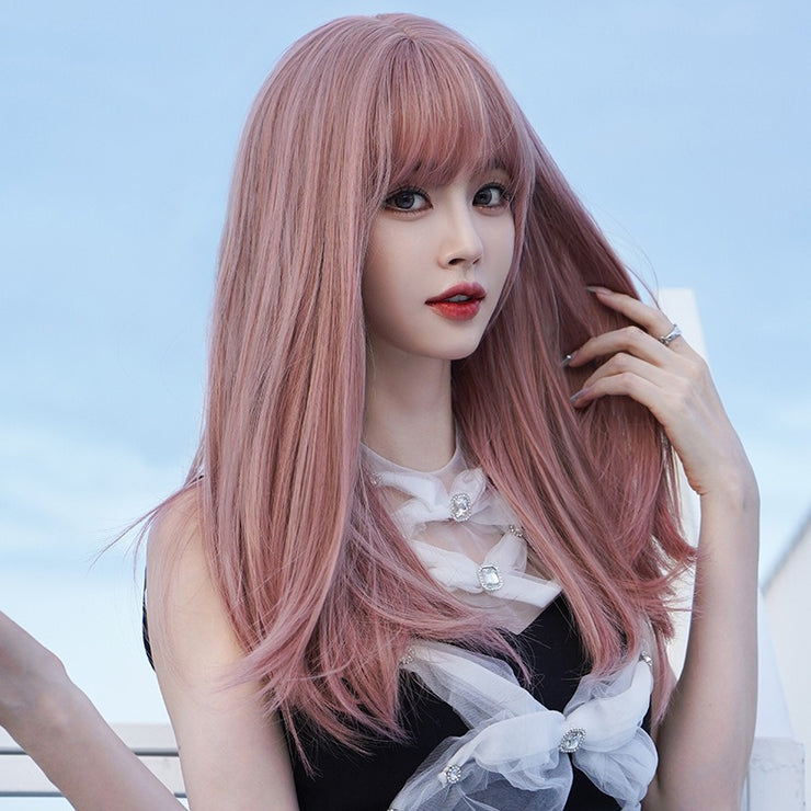 Female Long Hair Full Head Set Type Net Red Long Straight Hair