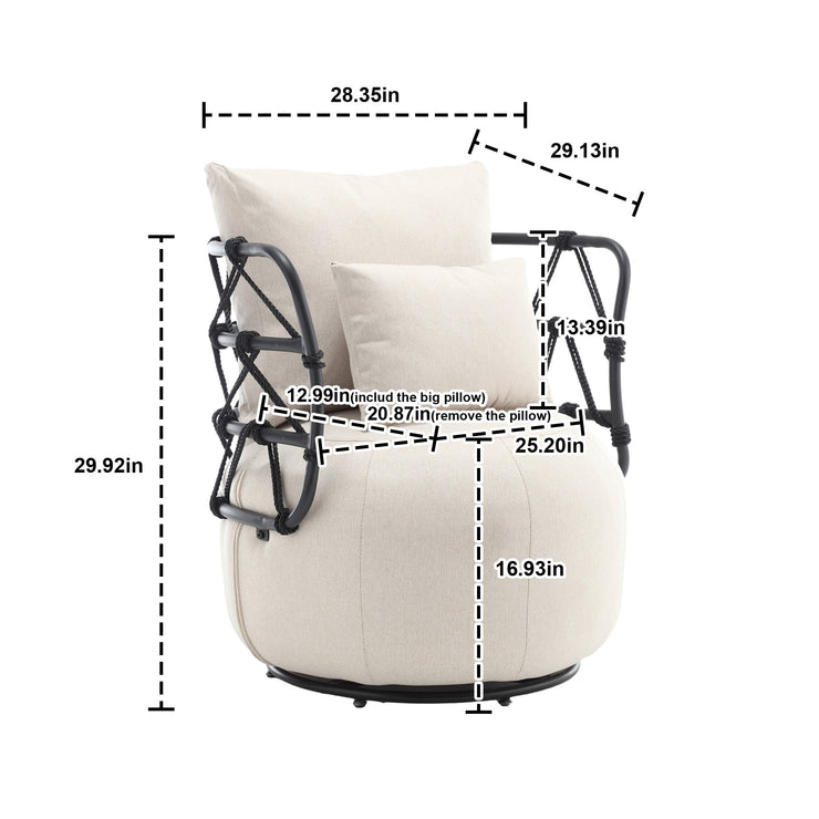 COOLMORE Upholstered Tufted Living Room Chair Textured