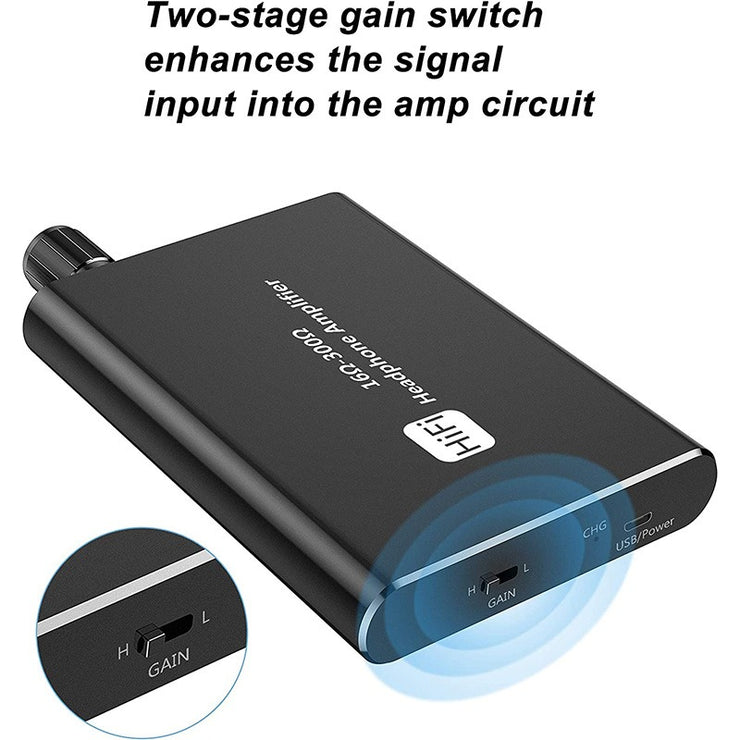 Portable headphone amplifier with high fever