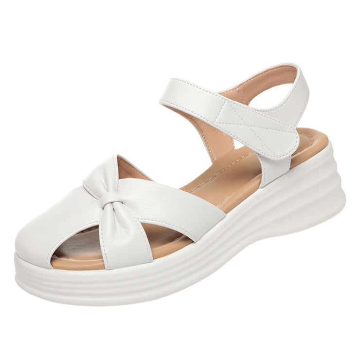 Thick Sole Summer Women's Shoes Soft Leather Comfortable Beach Sandals Outdoor Wear Soft Sole Mother's Sandals Lightweight