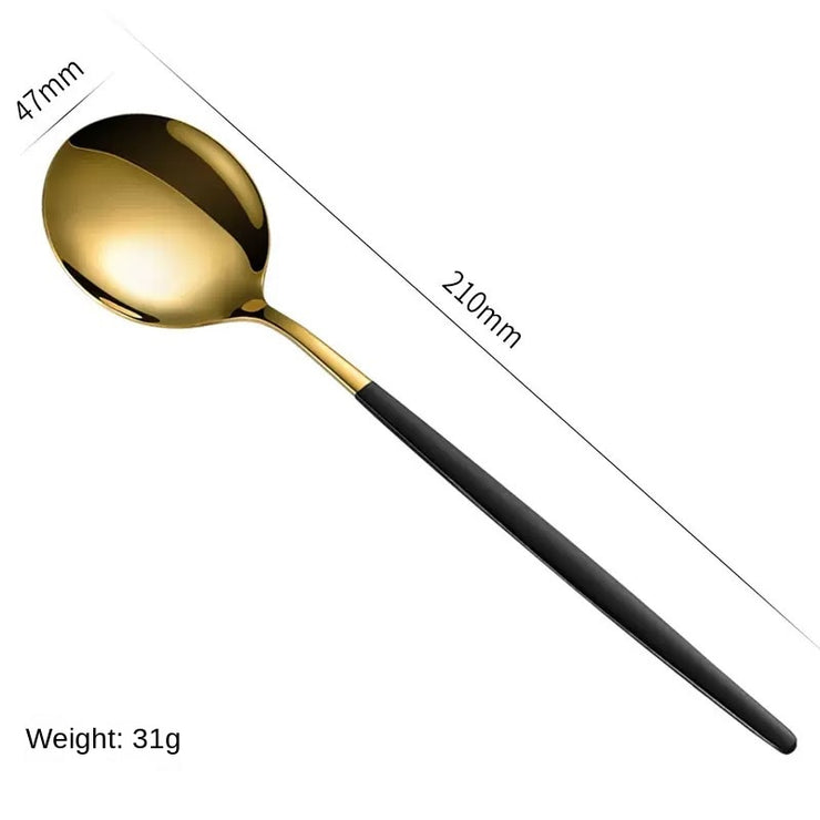 Stainless Steel Cutlery Set with Portuguese Gold Spray