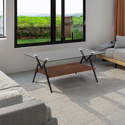Rectangle Coffee Table with Tempered Glass