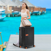 Contrast Color Hardshell Luggage 24inch Expandable Spinner Suitcase