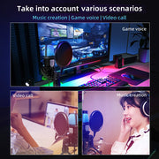 SF-666R condenser microphone RGB seven color luminous microphone with