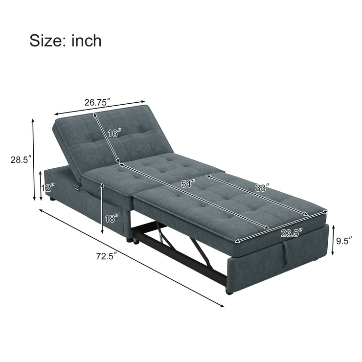 Four in one sofa bed, chair bed, multifunctional folding Ottoman bed