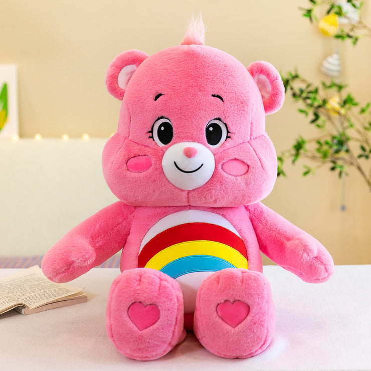 Three-color Bear Pillow Plush Toy Rainbow Bear Doll Cute Panda