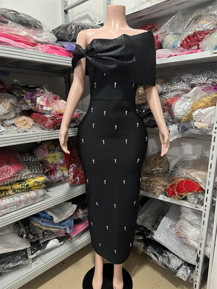 Bandage Evening Dress Elegant and Sexy One-Shoulder Dress