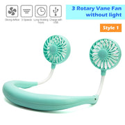 Mini USB Portable Fan Neck Fan Neckband With Rechargeable Battery Small Desk Fans handheld  Air Cooler Conditioner for Room