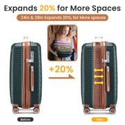 Luggage set of 4 pieces (14/20/24/28) with 4 360 degree