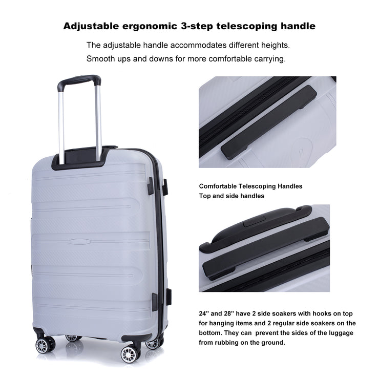 Hardshell Suitcase Spinner Wheels PP Luggage Sets Lightweight Durable