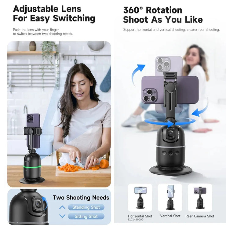 P03  AI Smart Gimbal 360° Auto Face Tracking Gimbal All-in-one Rotation