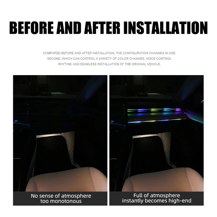 10 in 1 Car LED Acrylic Light Strip RGB Symphony Auto Interior