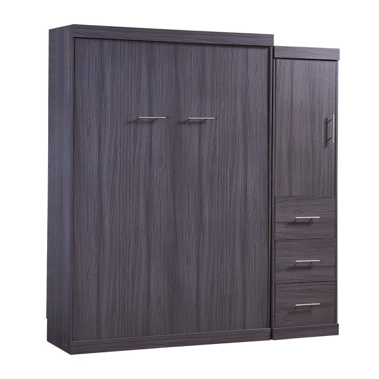 Full Size Murphy Bed with Wardrobe and Drawers,