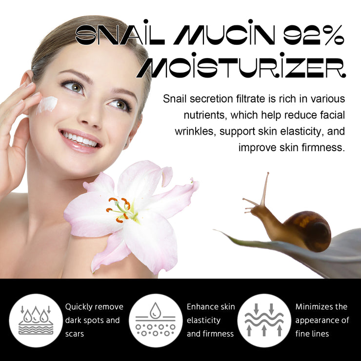 Snail Mucin 92% Moisturizer, Moisturizing And Smoothing Facial Wrinkles