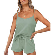 Summer new ladies pure color home service suspender