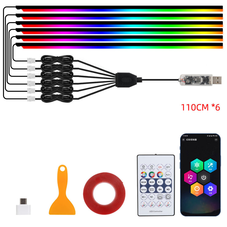 10 in 1 Car LED Acrylic Light Strip RGB Symphony Auto Interior