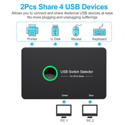 USB 3.0 Switch USB Switch 2 Computers Share 4 USB Devices KVM Switch Printer