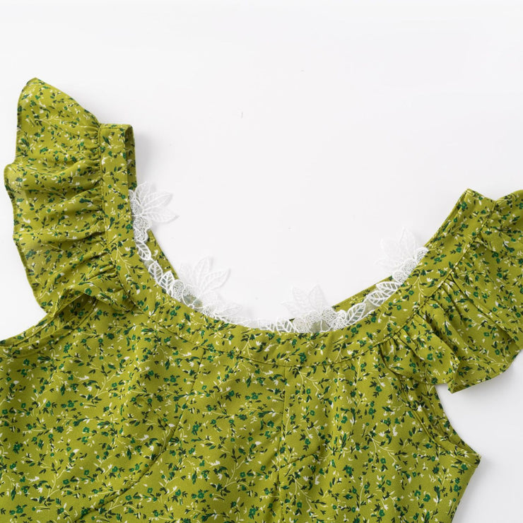 Lace edge lace ruffle edge dress