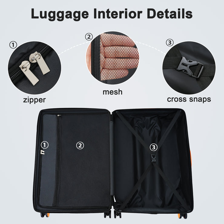 Contrast Color Hardshell Luggage 24inch Expandable Spinner Suitcase