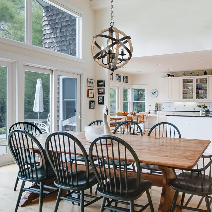 Farmhouse Chandelier Light Fixtures 4-Light Dining Room