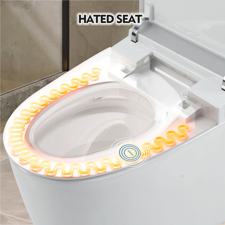 toilet, with foot sensor flushing, white night