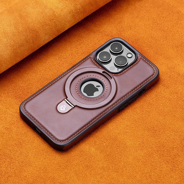 Suitable for Apple 16Promax phone case leather magnetic bracket iPhone 15