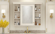 Blue Wall Mounted Bathroom Storage Cabinet With Mirror