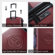 with Spinner Wheels Lightweight TSA Lock (20/24/28), Red
