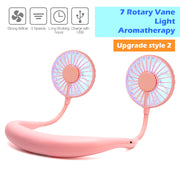 Mini USB Portable Fan Neck Fan Neckband With Rechargeable Battery Small Desk Fans handheld  Air Cooler Conditioner for Room