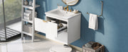 Modern 24-Inch Wall-Mounted Bathroom vanity with 2 Drawers,