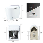 toilet, with foot sensor flushing, white night