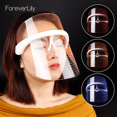 3 Colors LED Light Therapy Face Mask Anti-aging Anti Wrinkle Beatuy
