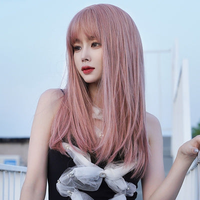 Female Long Hair Full Head Set Type Net Red Long Straight Hair