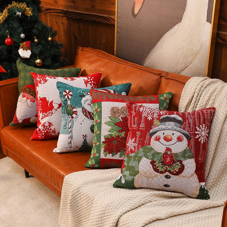 Christmas Pillow Cover (without core) Woven Cartoon